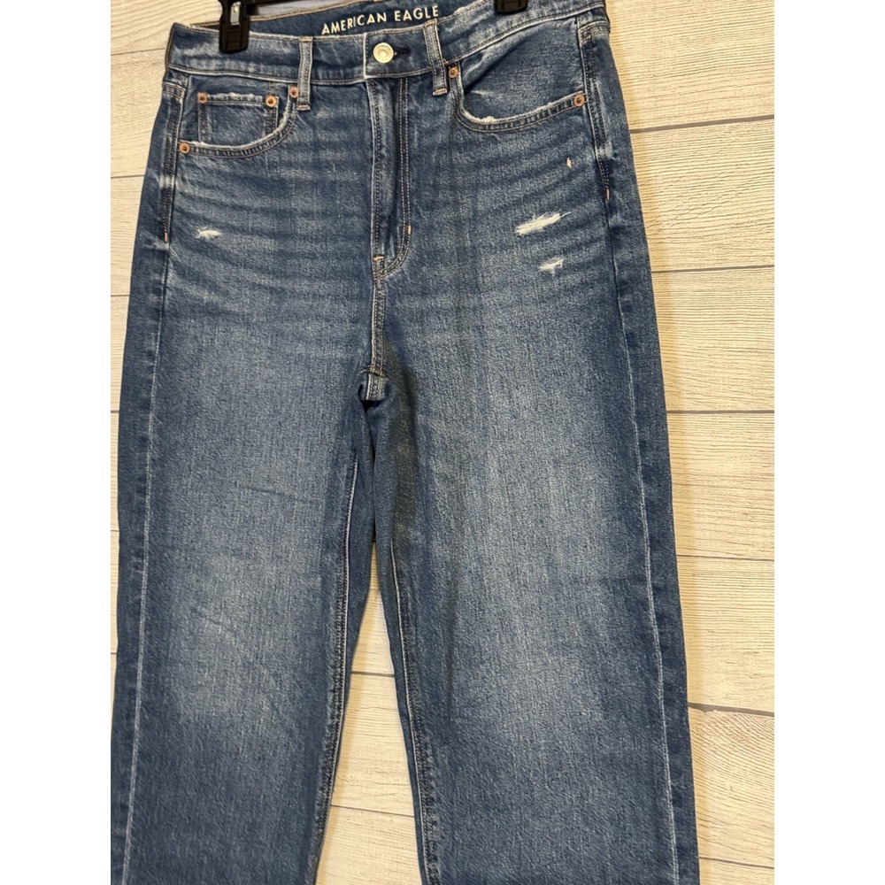 American Eagle Strigid Super High-Rise Baggy Straight Jeans Women's 8XS - Picture 4 of 7